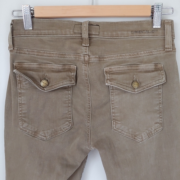 Current/Elliott Skinny Cargo Pants Jeans Olive Green Size 26 - Picture 10 of 16